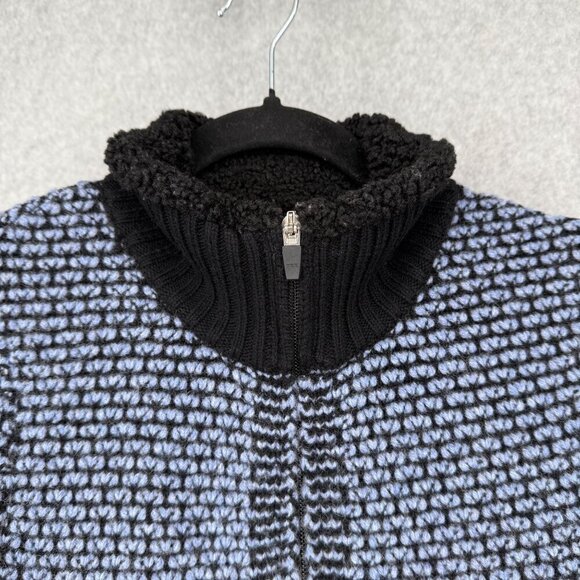 Krimson Klover Womens MVP3 Full Zip Sweater Size XS Blue Black Elbow Patch Wool - Picture 8 of 16